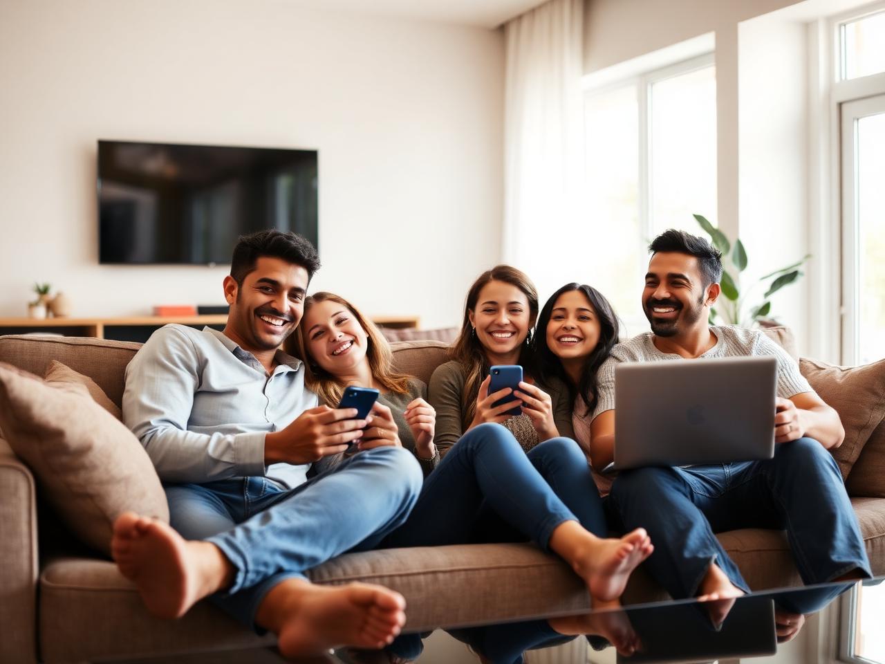 Family reviewing insurance options at home